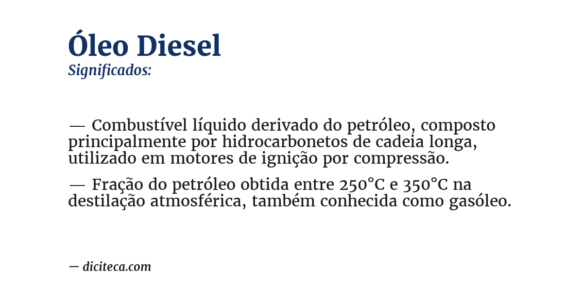 Significado de óleo diesel