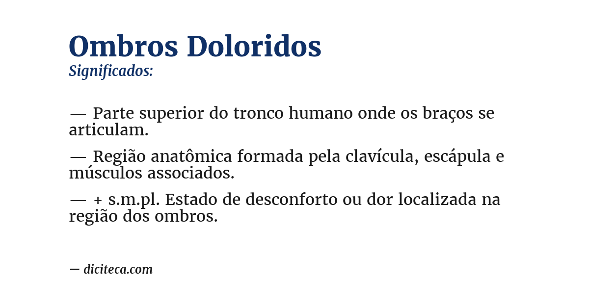 Significado de ombros doloridos