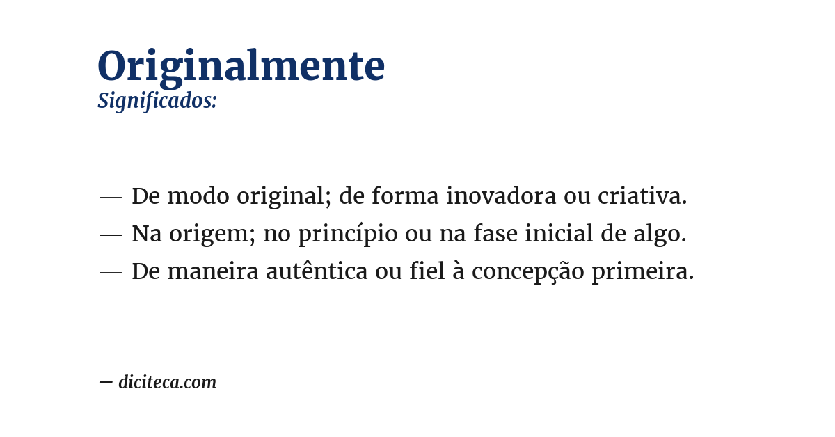 Significado de originalmente