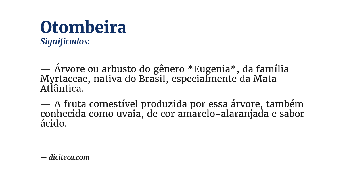 Significado de otombeira