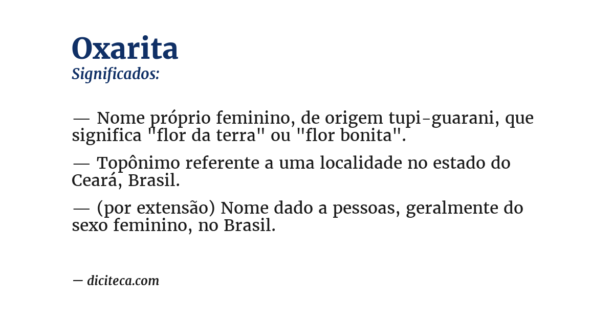 Significado de oxarita
