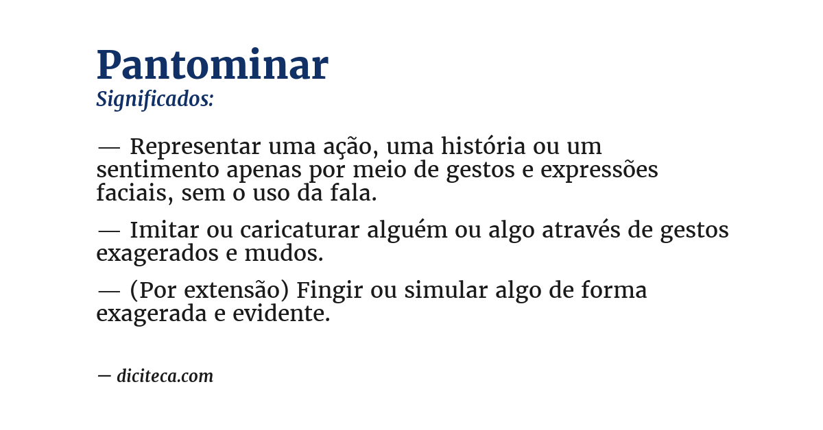 Significado de pantominar