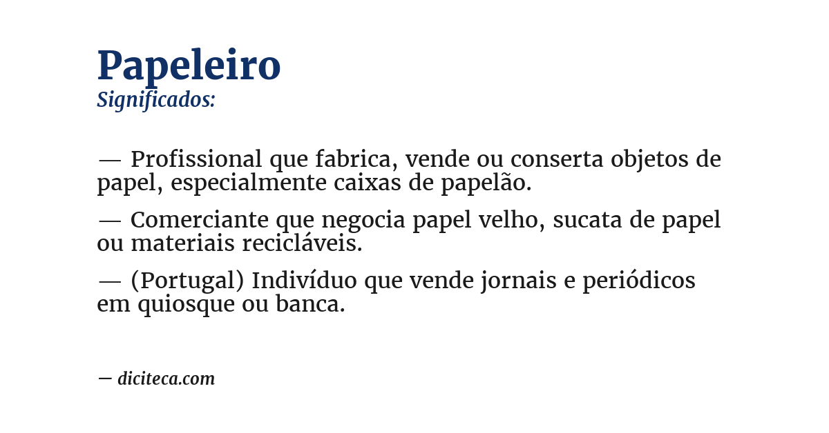 Significado de papeleiro
