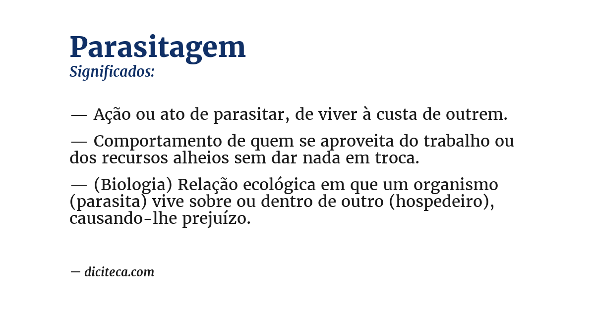 Significado de parasitagem