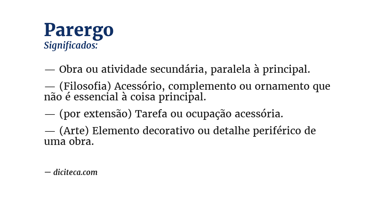 Significado de parergo