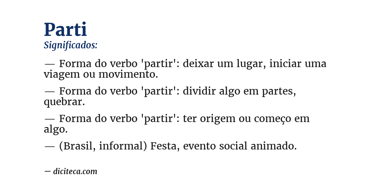 Significado de parti
