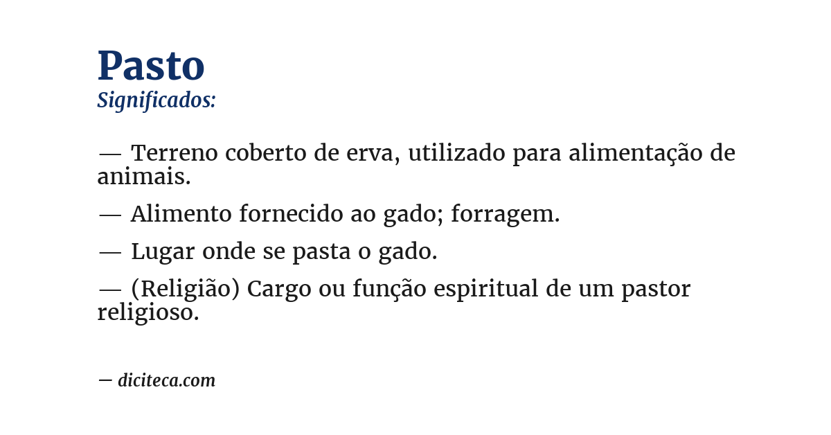 Significado de pasto