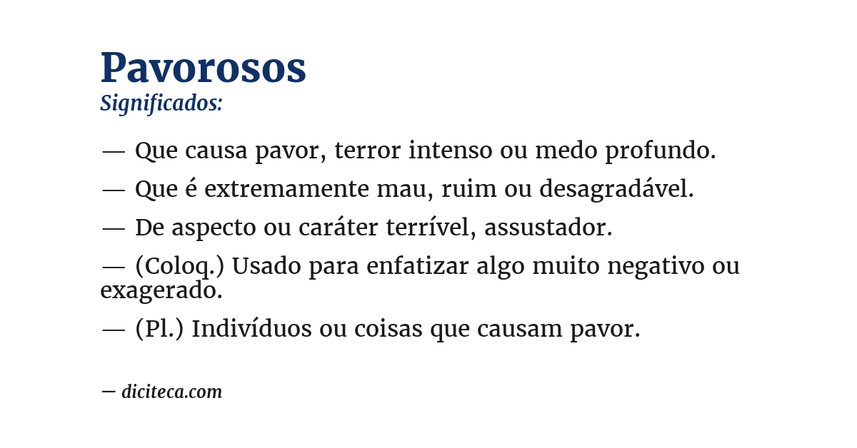 Significado de pavorosos