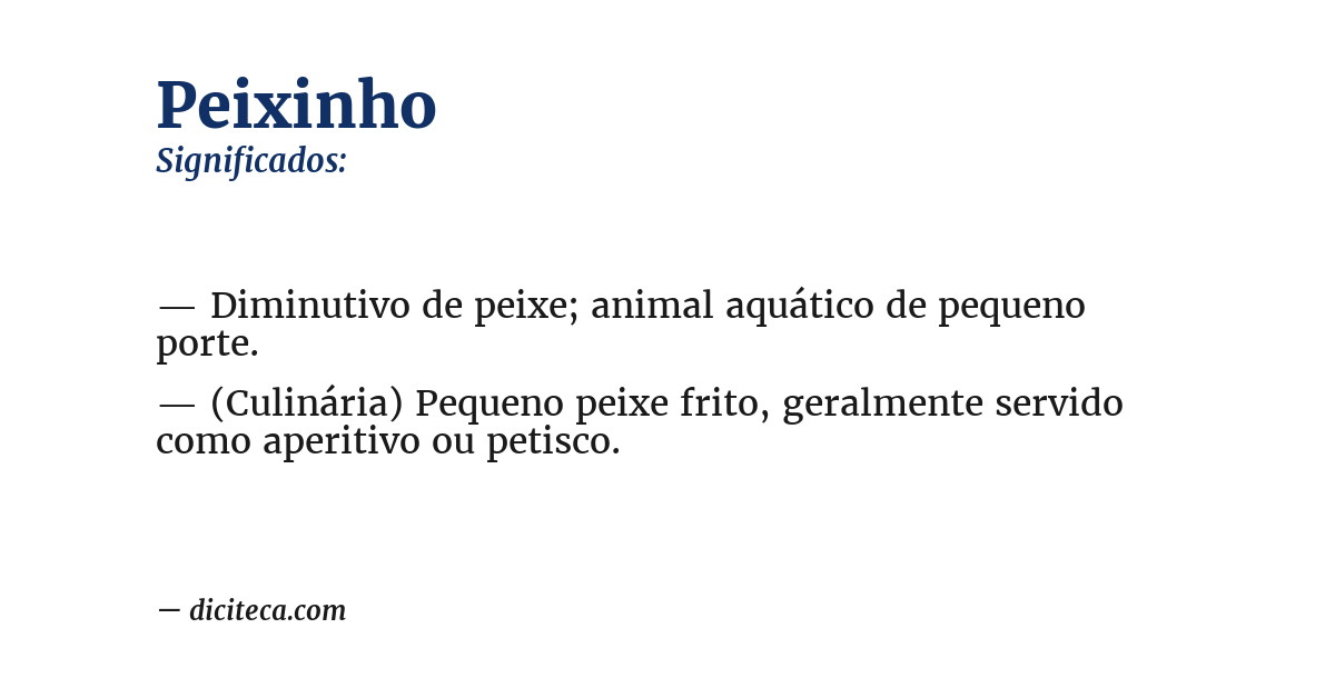 Significado de peixinho