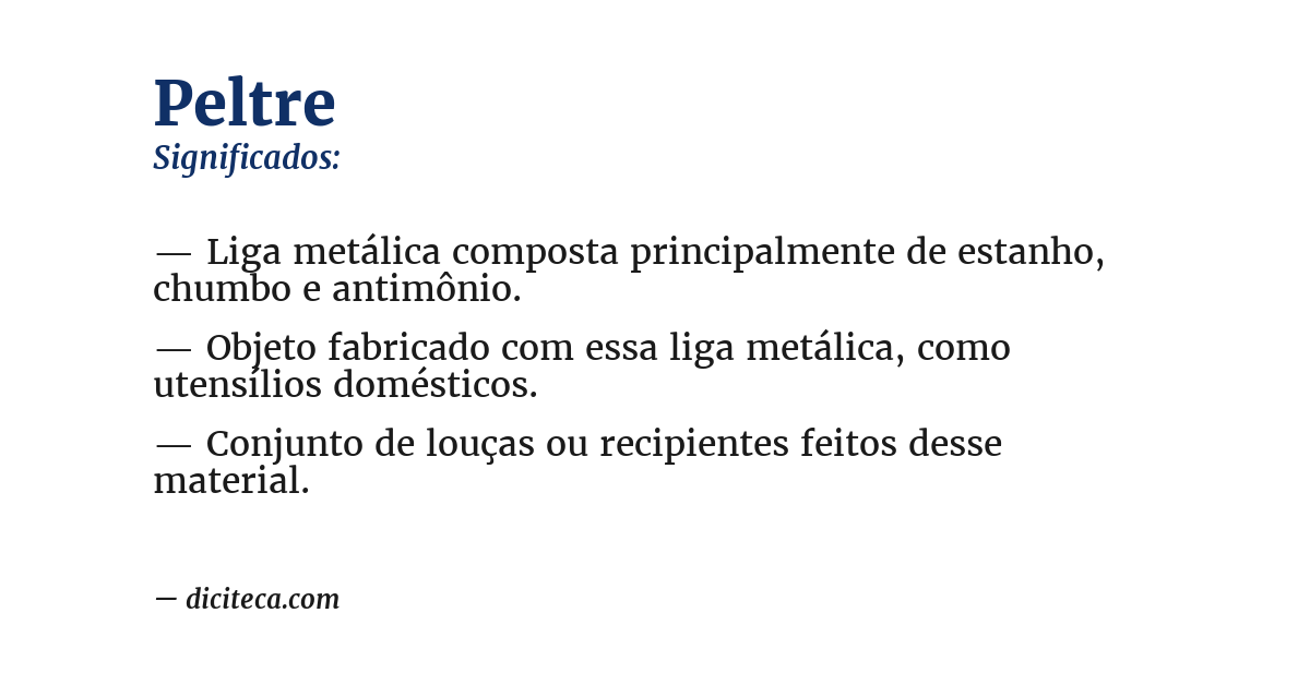 Significado de peltre