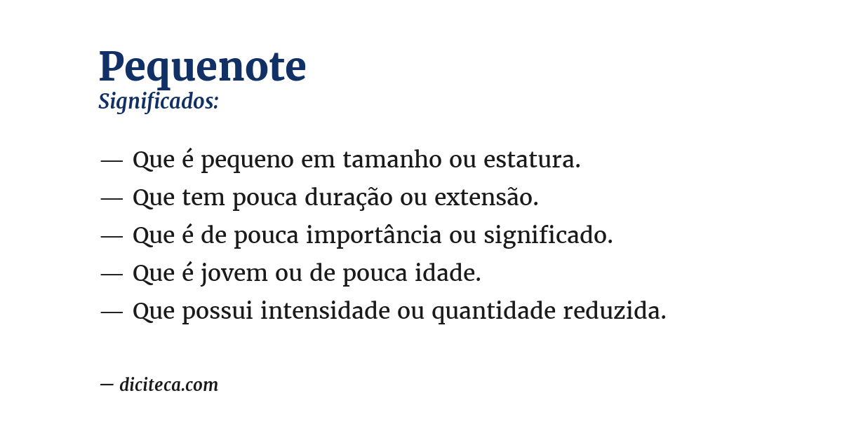 Significado de pequenote