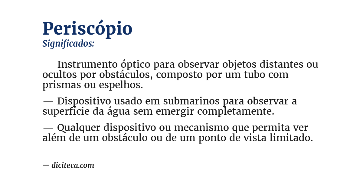 Significado de periscópio