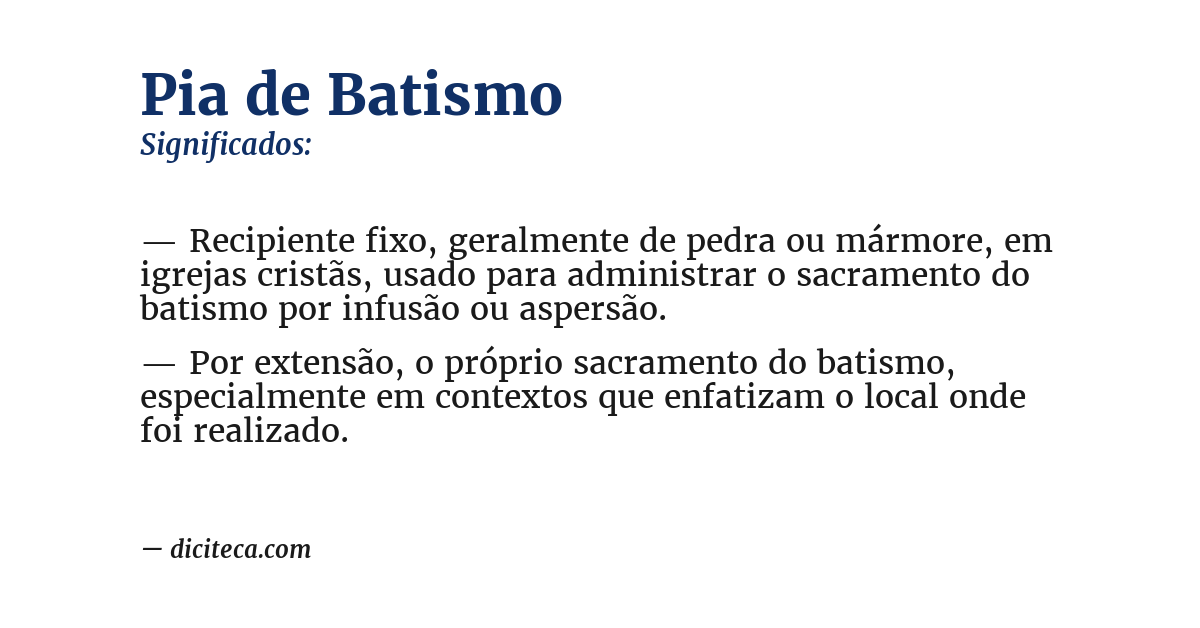 Significado de pia de batismo