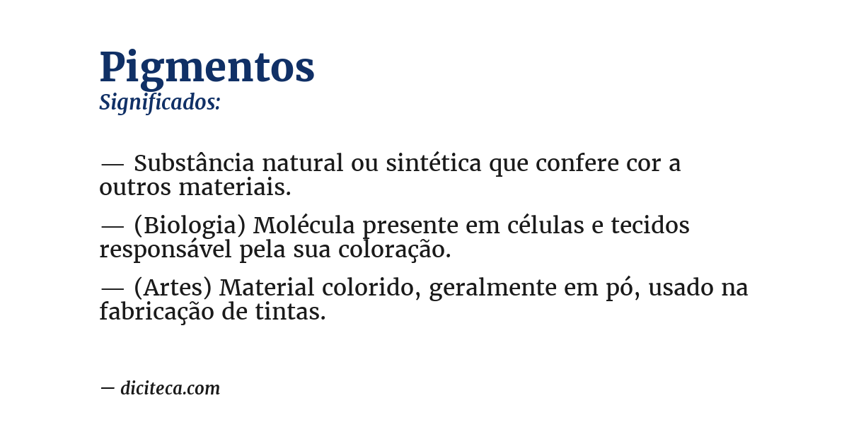Significado de pigmentos