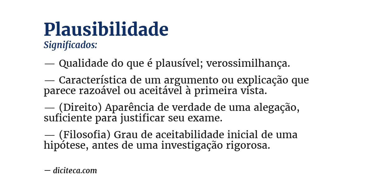 Significado de plausibilidade
