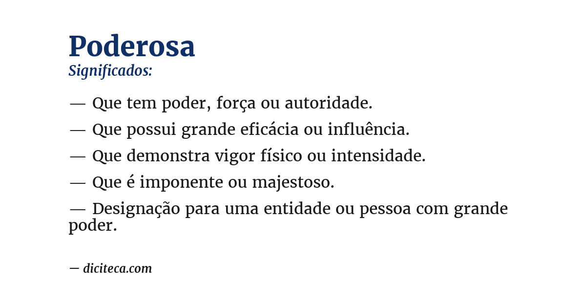 Significado de poderosa