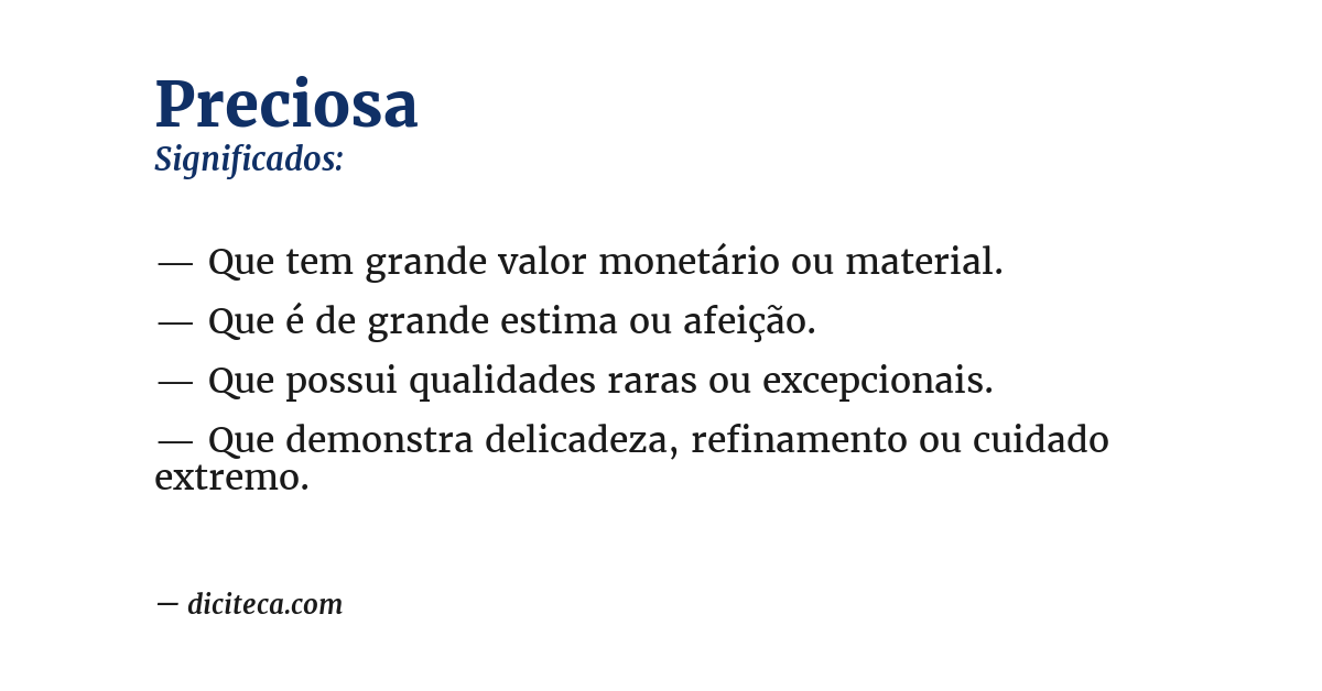 Significado de preciosa