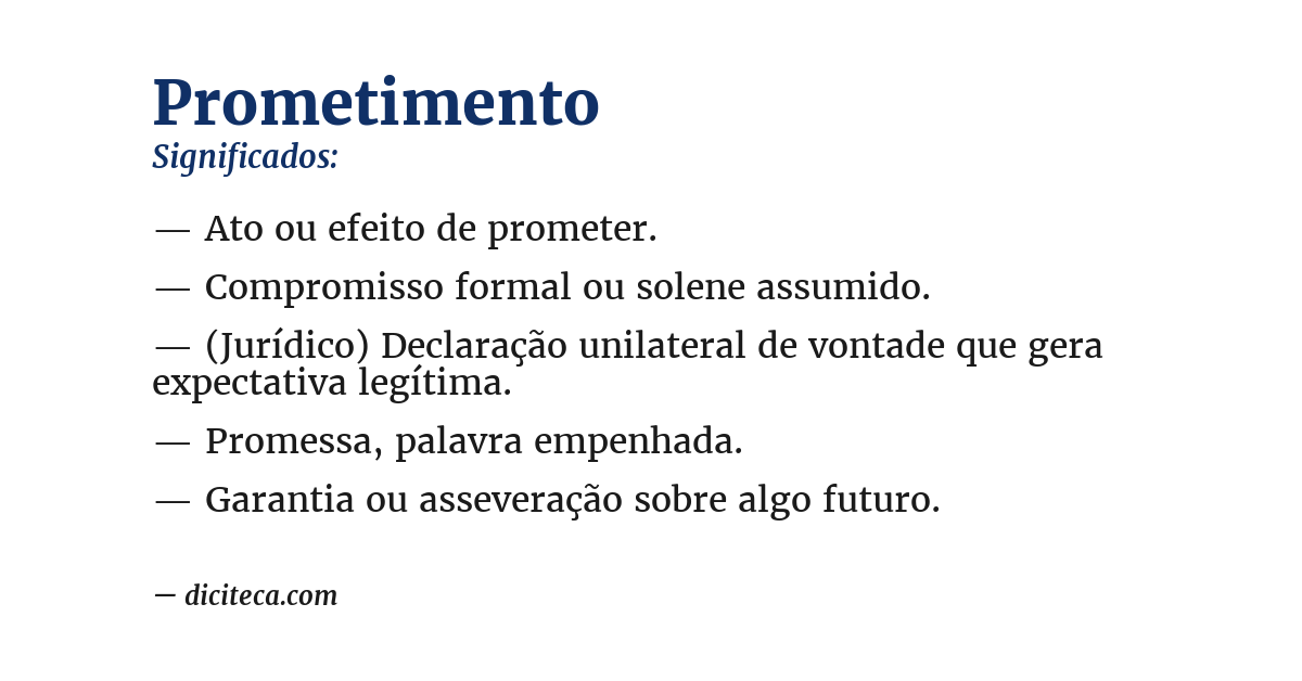 Significado de prometimento