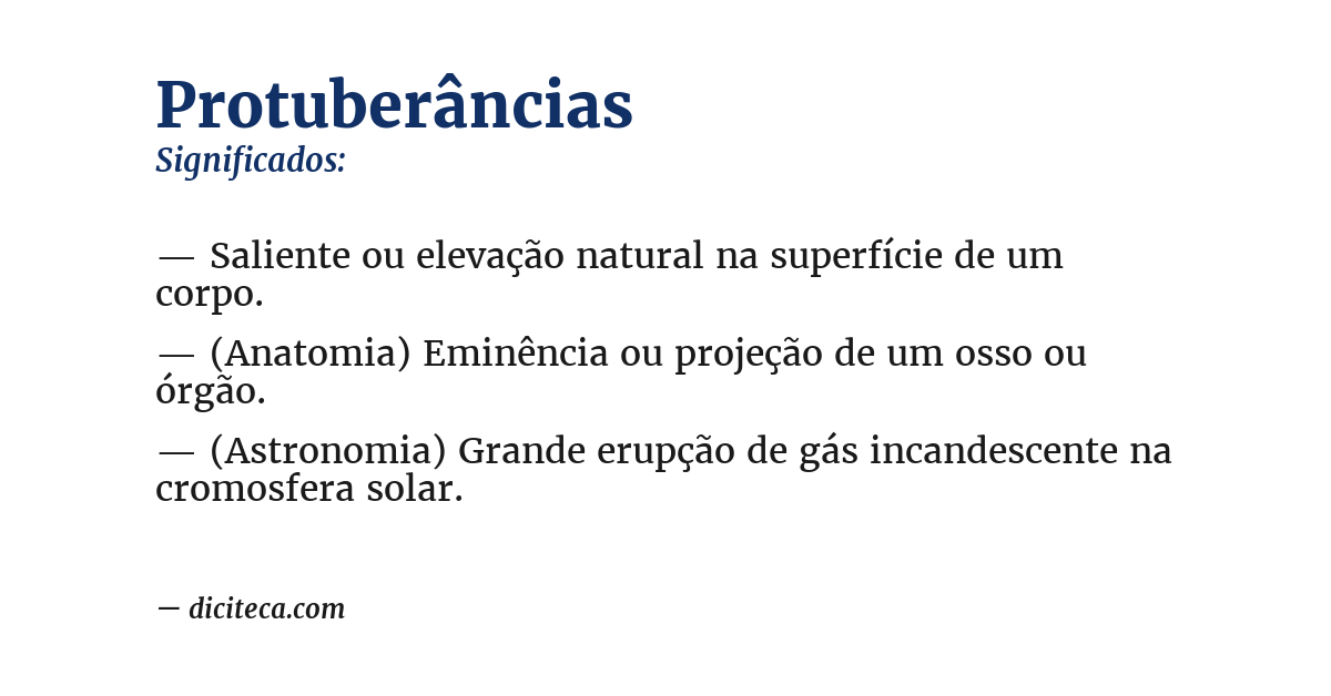 Significado de protuberâncias