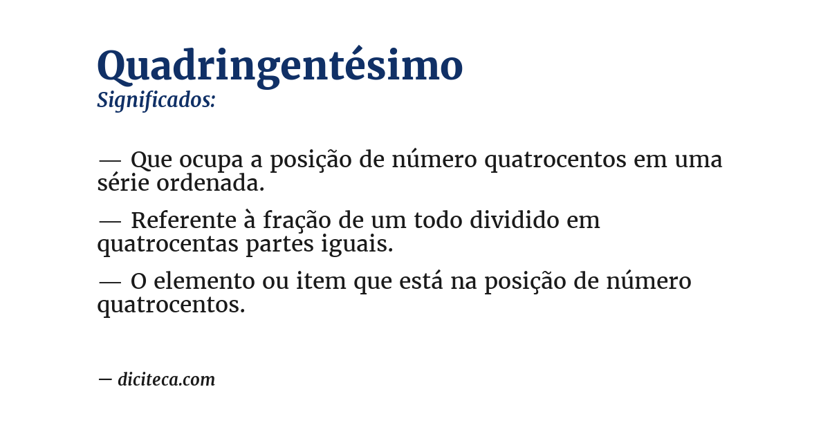 Significado de quadringentésimo