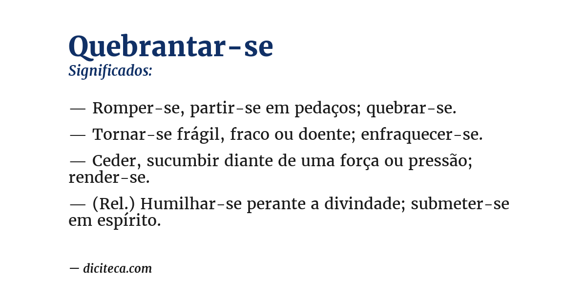 Significado de quebrantar-se