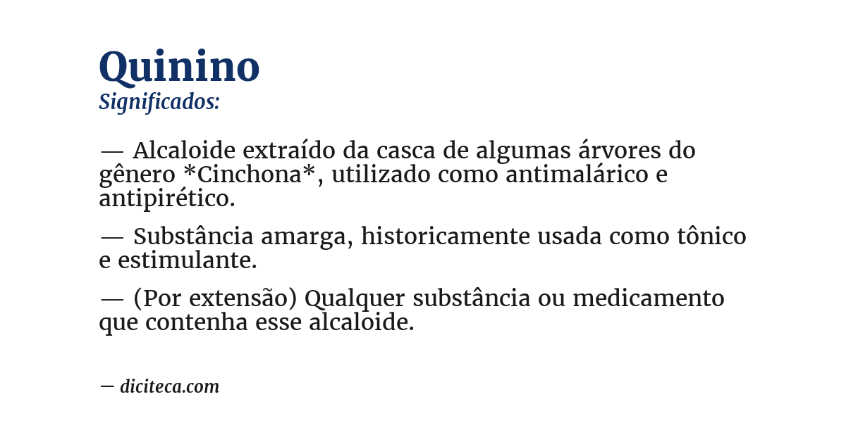 Significado de quinino