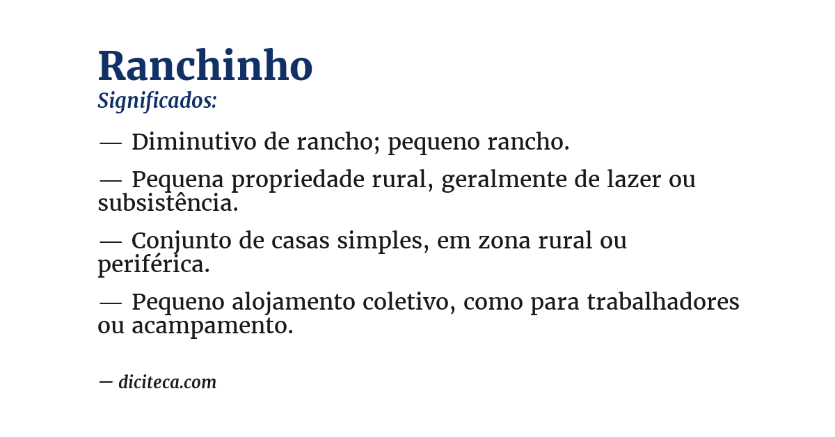 Significado de ranchinho