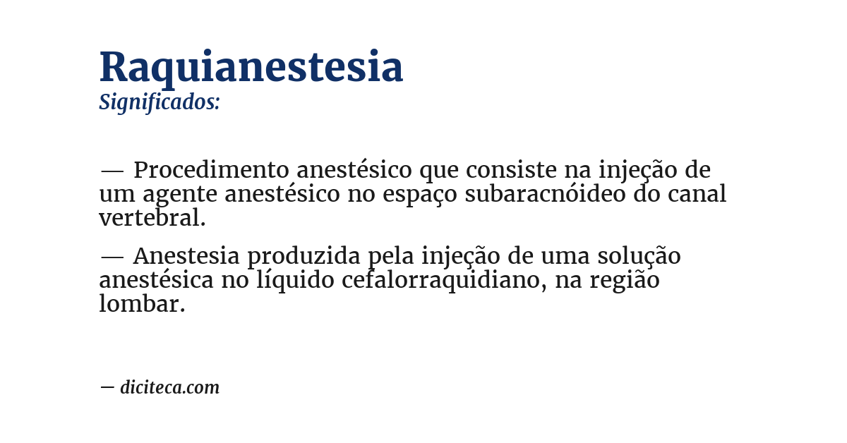 Significado de raquianestesia