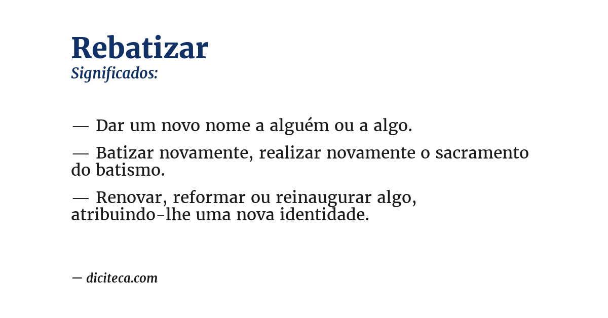 Significado de rebatizar