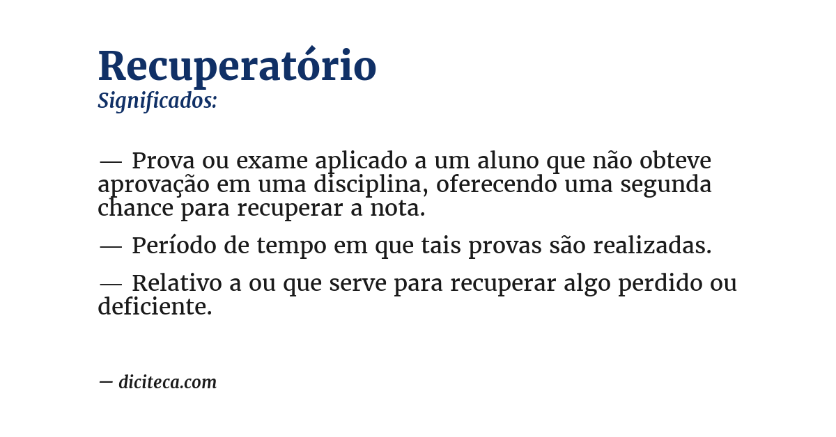 Significado de recuperatório
