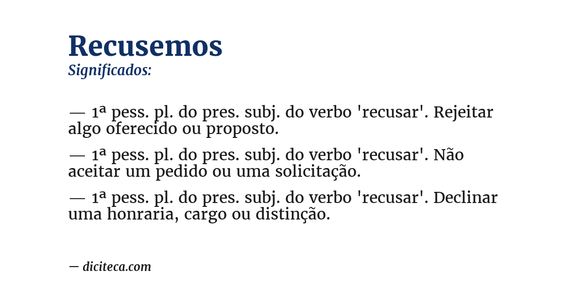 Significado de recusemos
