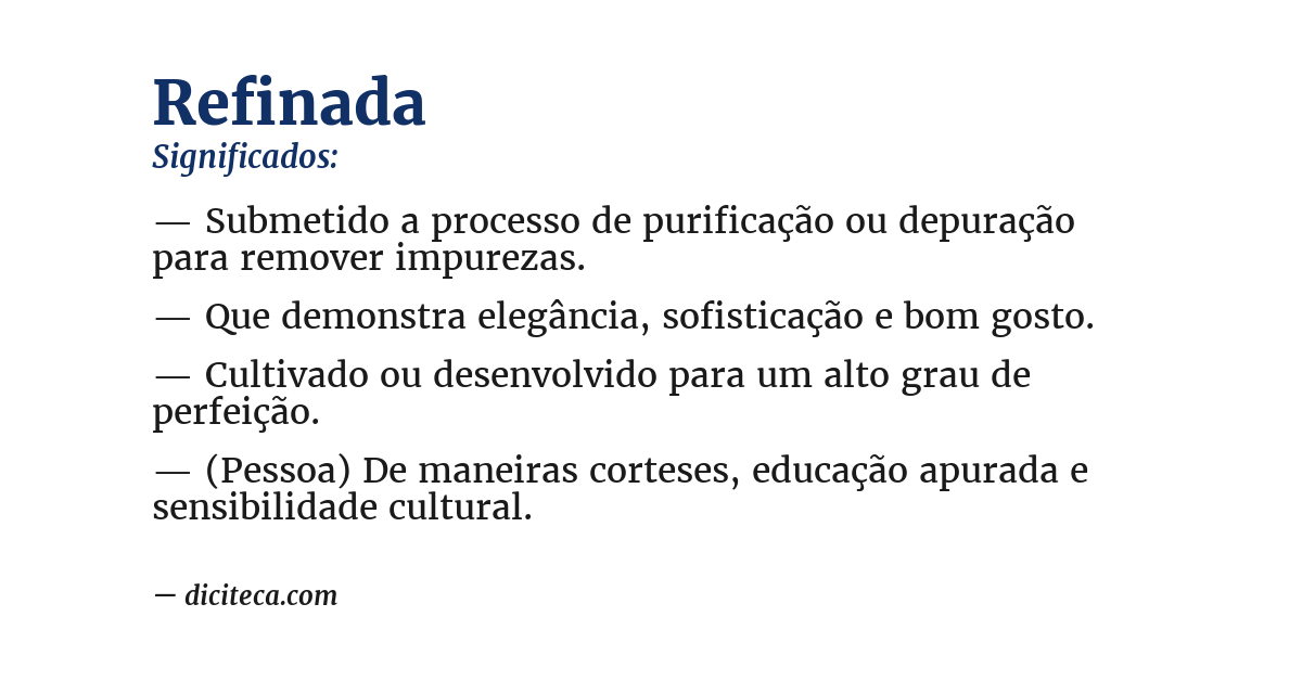 Significado de refinada