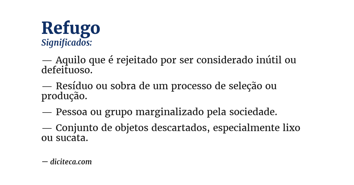 Significado de refugo