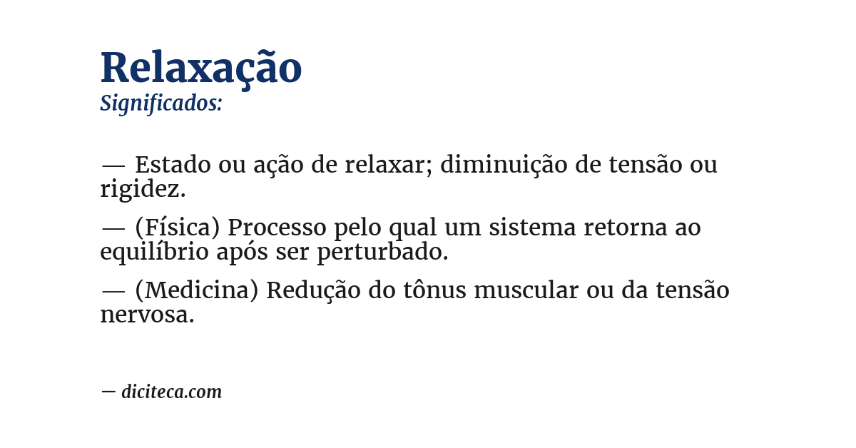 Significado de relaxação