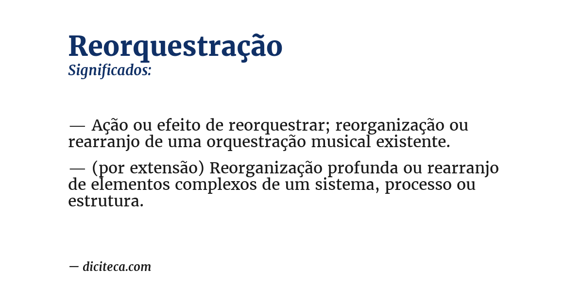 Significado de reorquestração