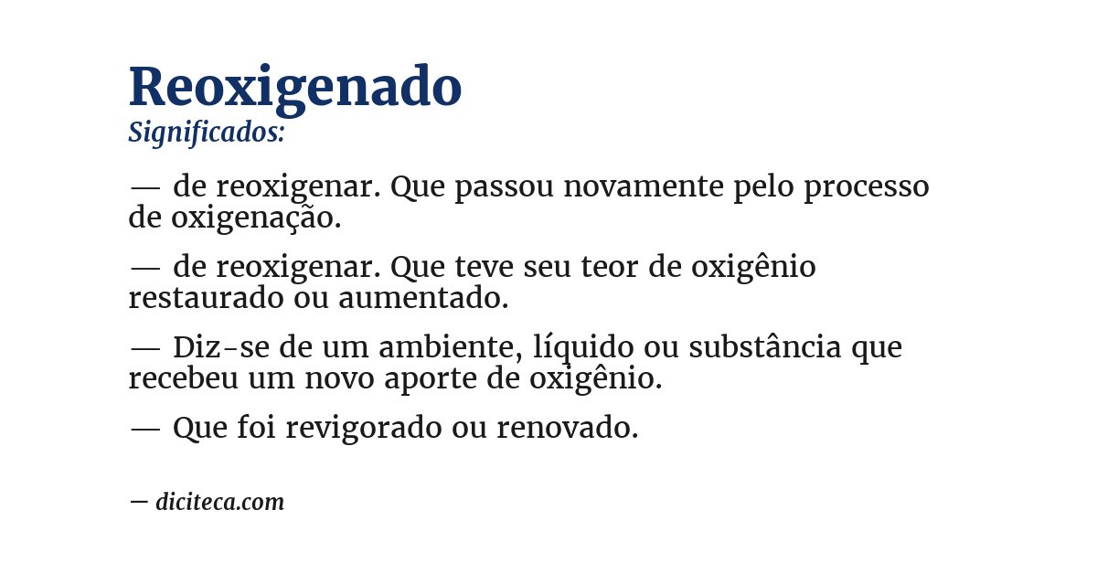 Significado de reoxigenado