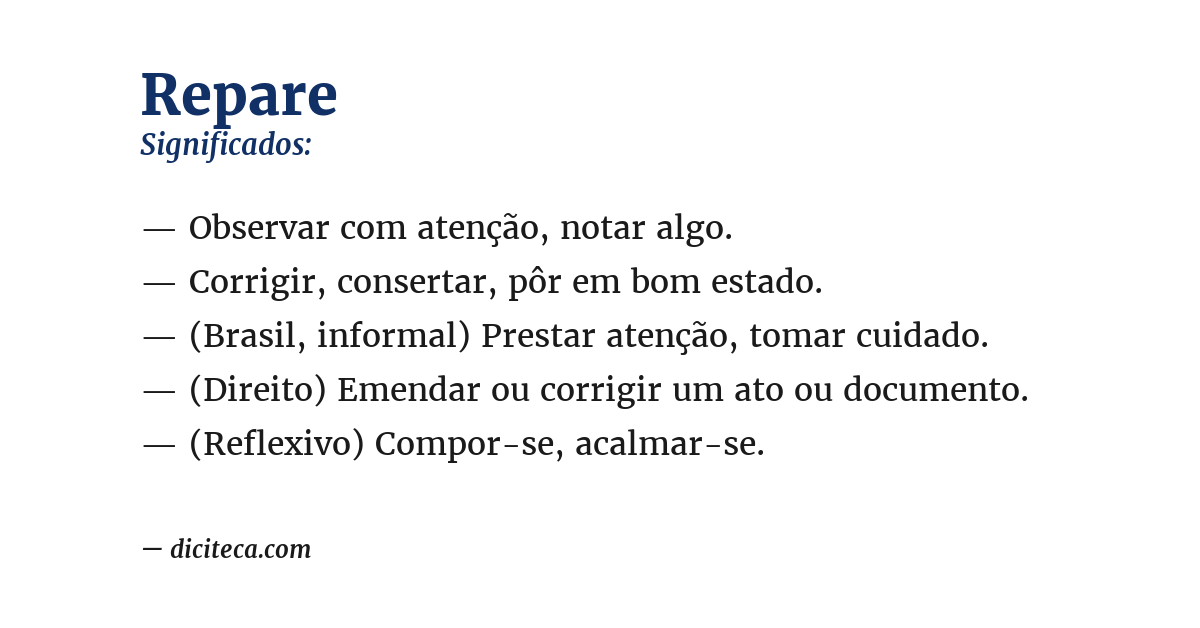 Significado de repare