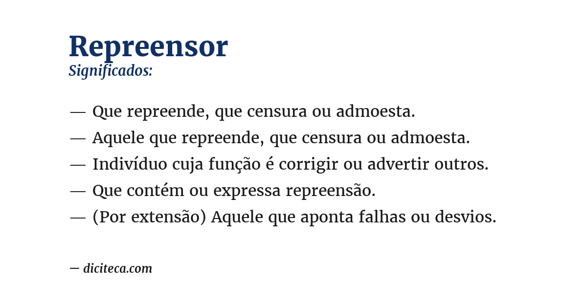 Significado de repreensor