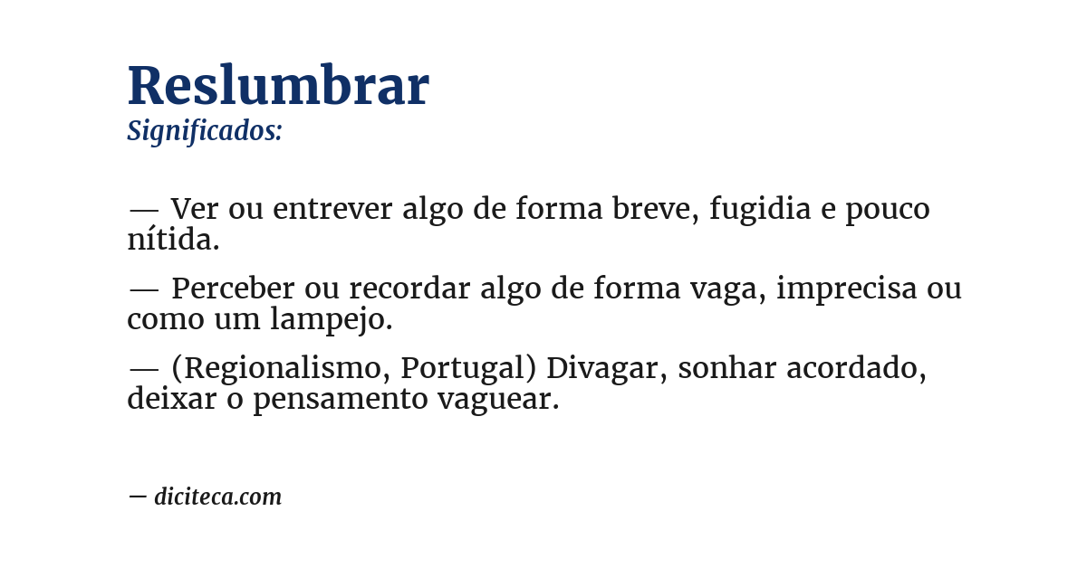 Significado de reslumbrar