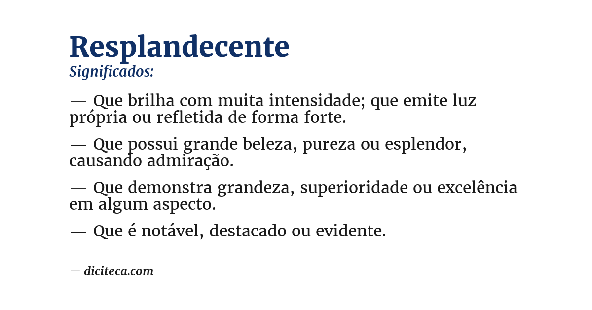 Significado de resplandecente