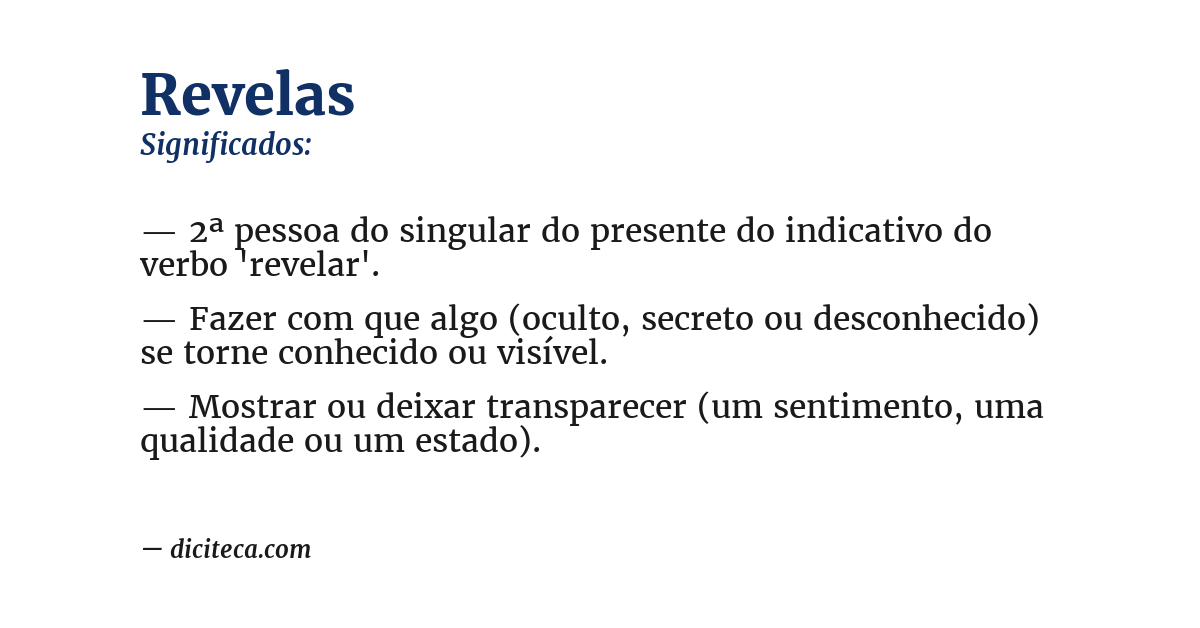 Significado de revelas