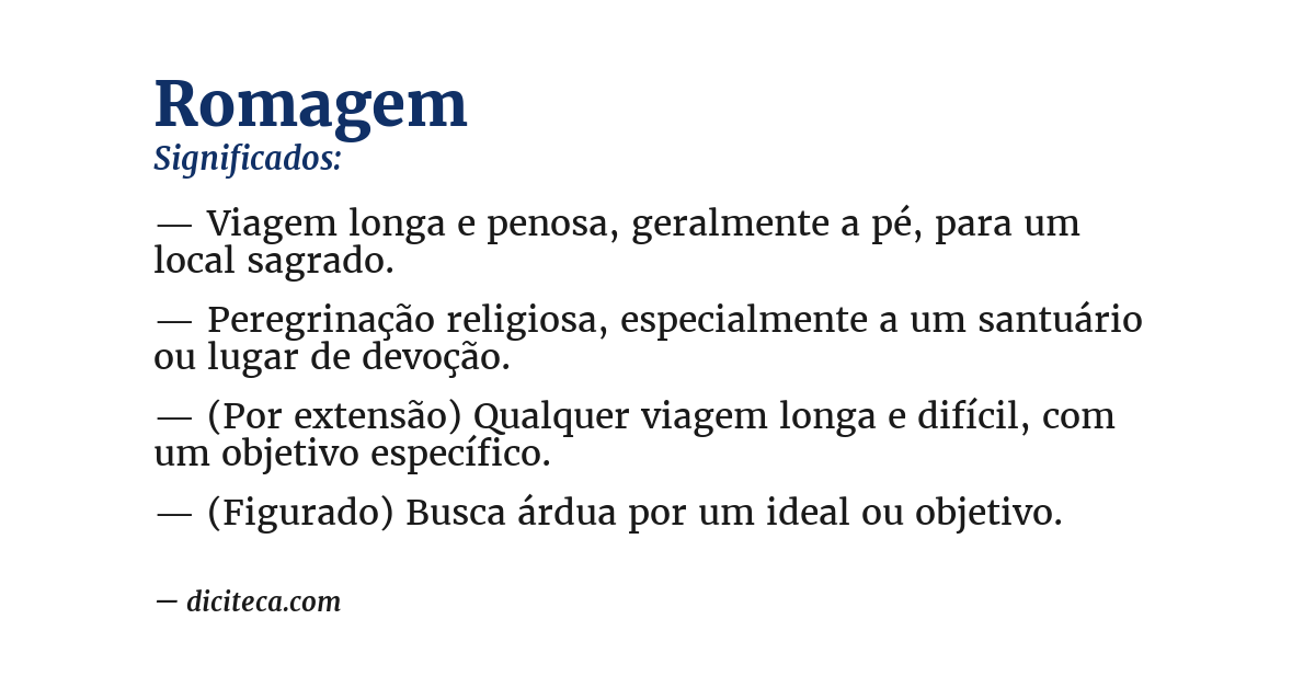 Significado de romagem