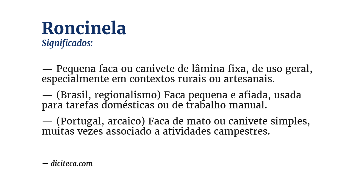 Significado de roncinela