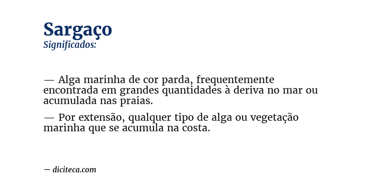 Significado de sargaço