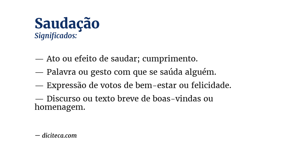 Significado de saudação
