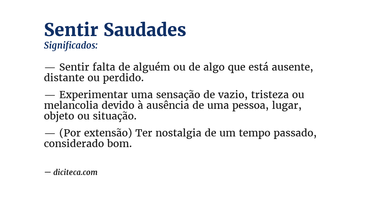 Significado de sentir saudades
