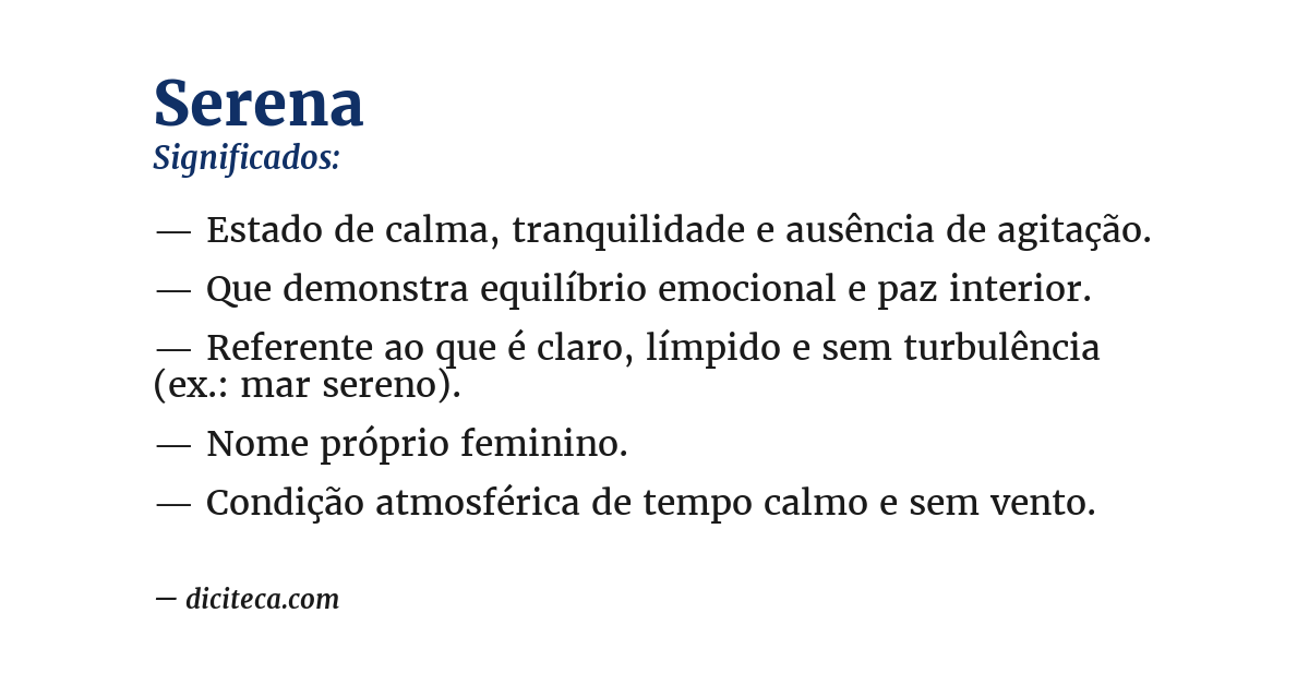 Significado de serena