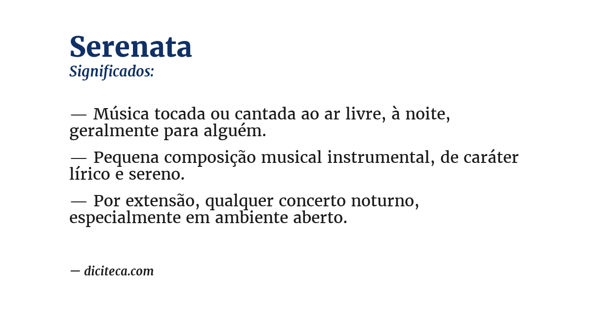 Significado de serenata