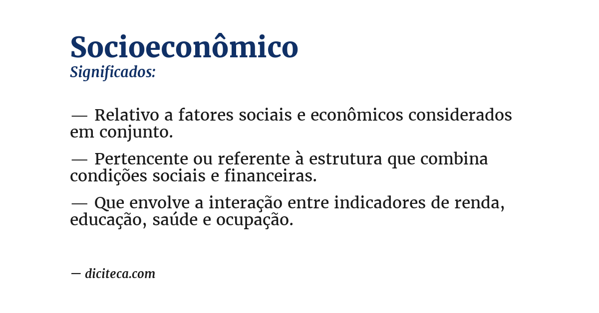 Significado de socioeconômico