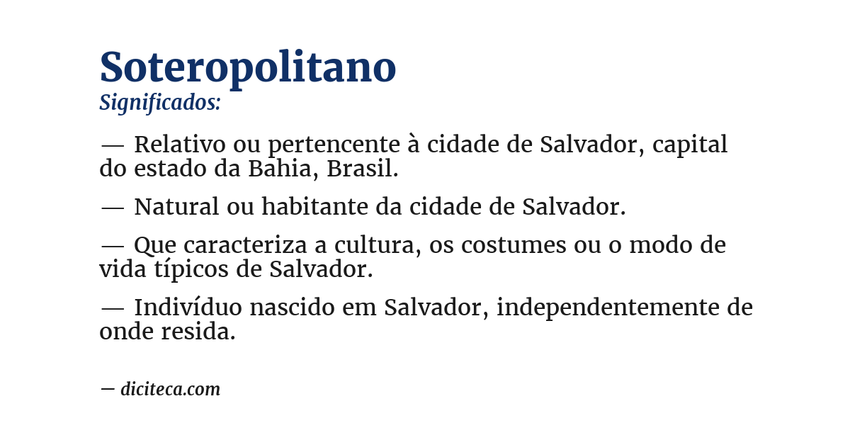 Significado de soteropolitano